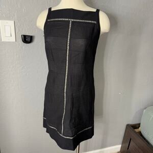 Martin Grant Mini Crochet Dress, Black/White, Medium